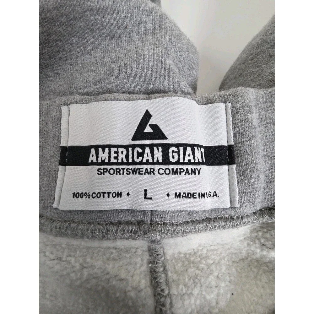 American Giant Sweatpants Mens Large Gray Joggers 100% Cotton USA Made